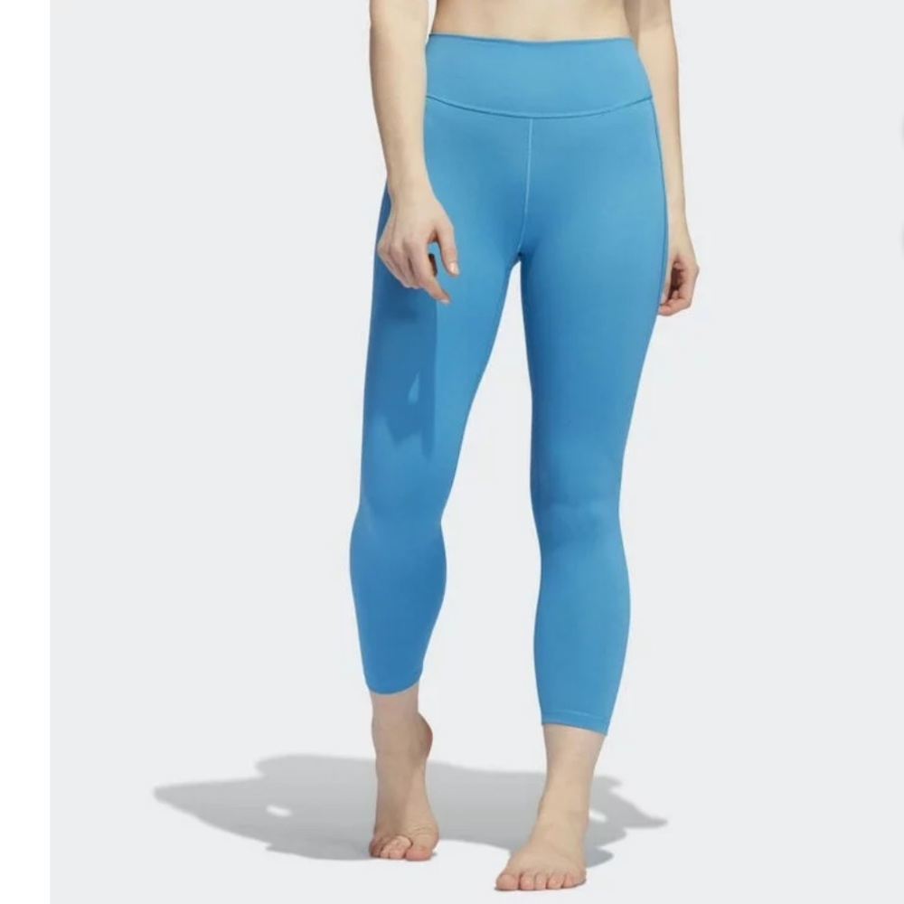 NWT Adidas blue high waisted leggings athletic yoga bottoms women’s size 2XL - Picture 1 of 6